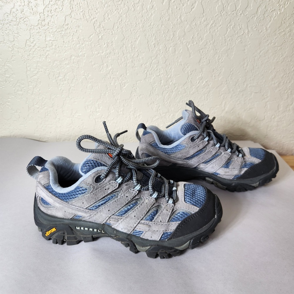 Merrell Moab 2 Vent Hiking Shoes Womens 5W Grey Blue Suede J06014W Low Top